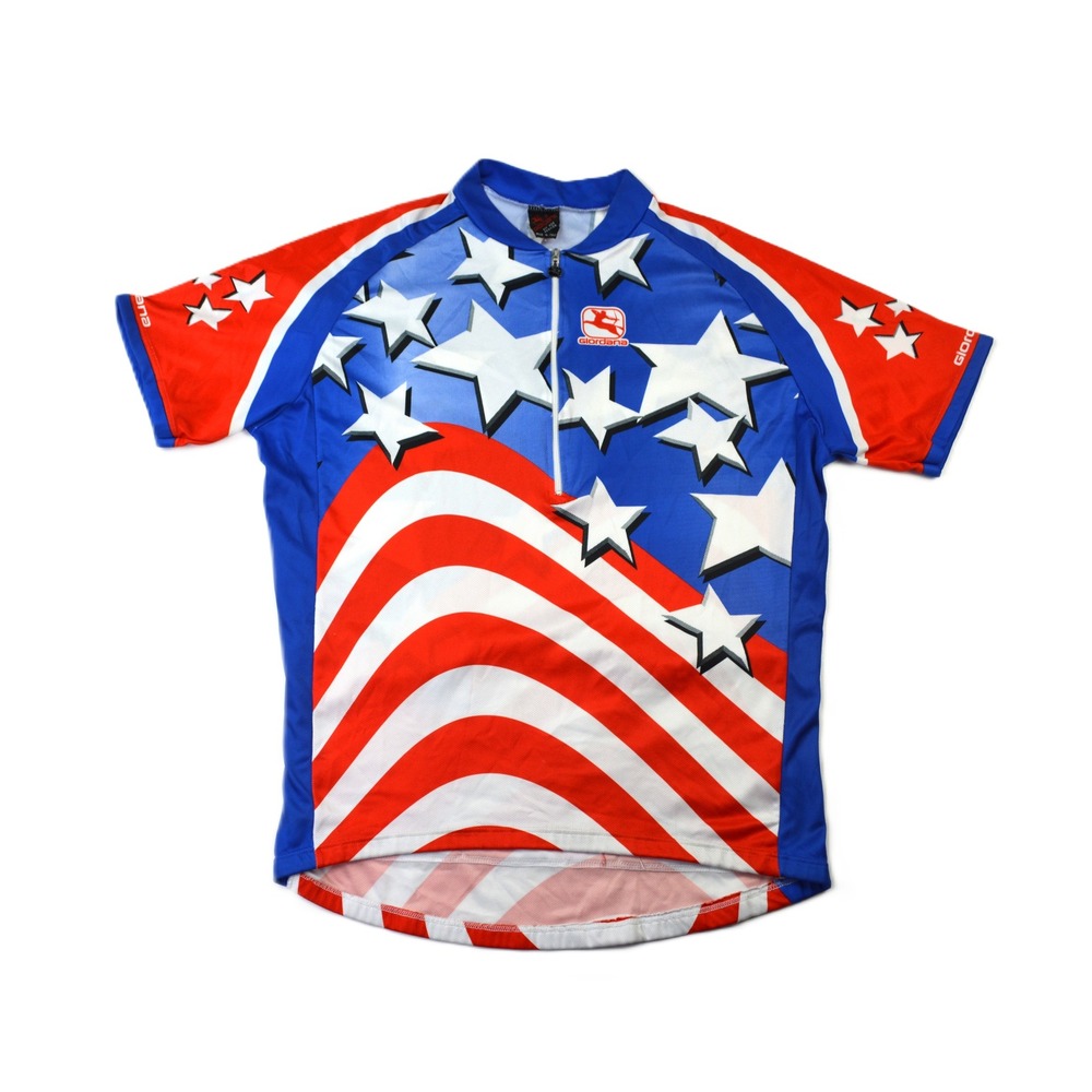 Giordana Mens Cycling Jersey Large USA Stars and Stripes Made in Italy Mens L